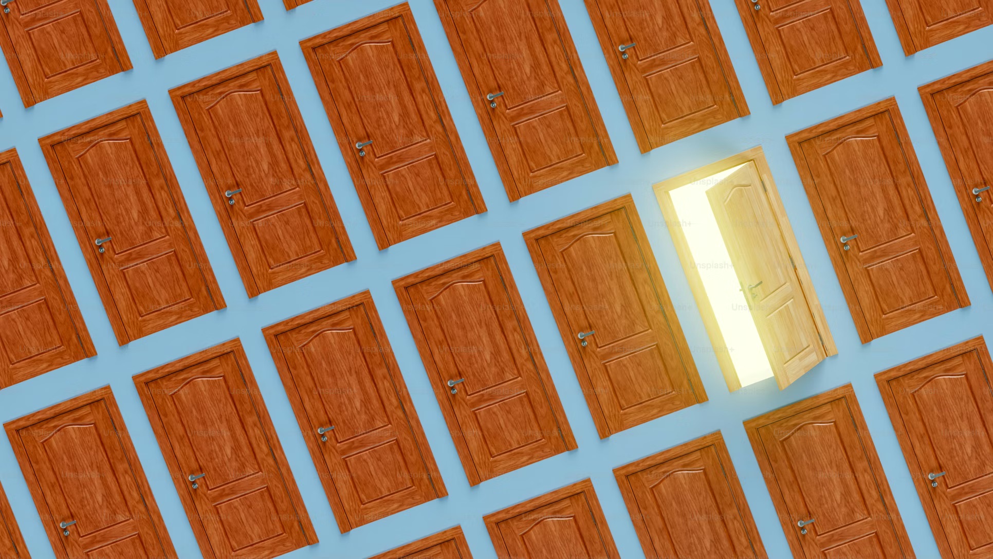 Many doors representing different business finance options